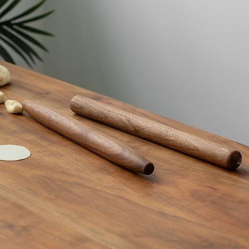 muso wood Wooden Rolling Pin for Baking, Walnut Wood Tapered Rolling Pin - color: 15.75in Walnut Rolling pin