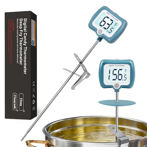 Candy Thermometer with Pot Clip with Backlit dispaly, - color: Blue