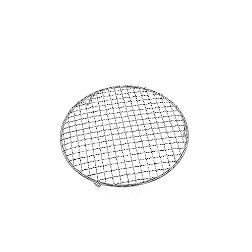 Barbecue Grill Net,BBQ Net for Grilling,Multi-Purpose SUS304 BBQ Grill Mesh, Round Barbecue Wire Rack,BBQ Grate/Steam Mesh for Outdoor Barbeque Camping Charbroil Backyards - style: 13.78'' with 0.79'' foot