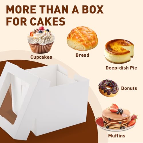 NEOACT 30 Pack Cake Boxes 10 inch, Cake Transport Container, 10x10x8 In - size: 30 Pcs-10x10x8 inches