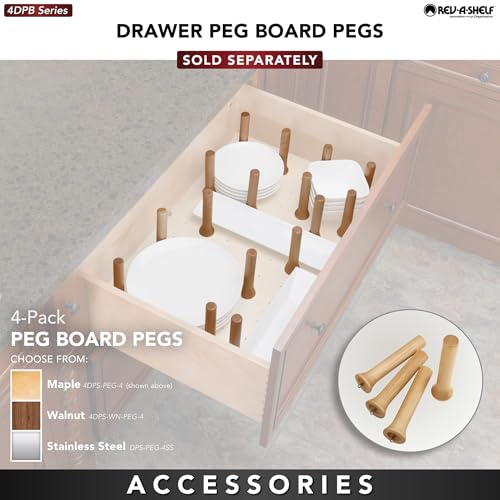 Rev-A-Shelf Trim to Custom Fit Wooden Pegboard Drawer Divider Organizer - size: 30" W x 21" D