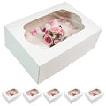 Global Sugar Art 14x10x5 Inch Quarter Sheet Box with Window, White, 5-Count - color: White