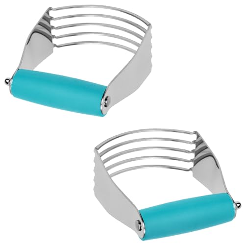 Dough Blender Heavy Duty Pastry Cutter Stainless Steel Butter Cutter Professional Baking Tool For Mixing Flour Butter (Blue) - color: Blue