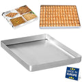 Hakan Aluminum Half Sheet Baking Pan 14x18-inch, 2.2lbs Weight, Thick Rust-Free Bakeware, Warp Resistant Food Grade Aluminum Baking Tray, Cookie Sheet Oven Tray, Heavy-Duty Baklava Tray, Silver