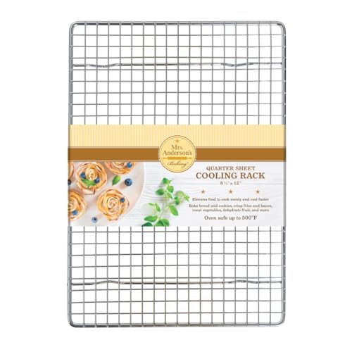 Mrs. Anderson's Baking Professional Cooling Rack, Heavy Duty Steel, Fits Quarter-Size Sheet Pans, 12 x 8.5 x 0.5-Inches - size: Quarter-Size - 8.5 x 12-Inch