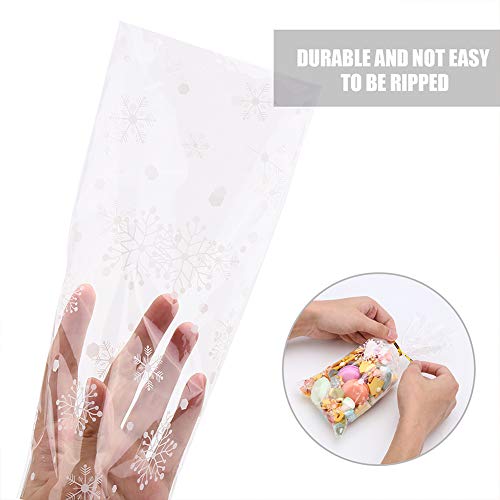 CCINEE Snowflake Treat Bag,Christmas Cellophane Bag with Twist Ties Candy Cookie Bags for Party Supplies,120PCS - color: Christmas 2-120pcs