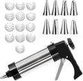 Spritz Cookie Press Gun Kit, 13 Discs and 8 Tips, Stainless Steel