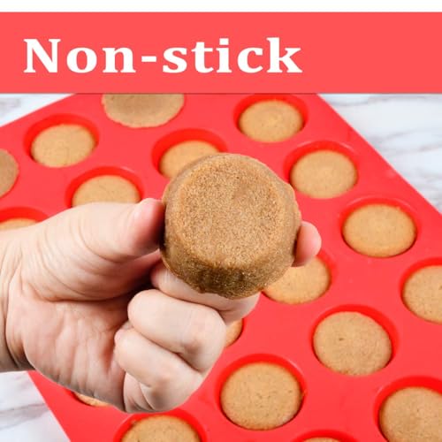 CAKETIME Silicone Mini Muffin Pan, 24 Cups Mini Cupcake Pans Silicone Muffin Tin for Baking Nonstick 2 Pack - size: 24-Cup Mini