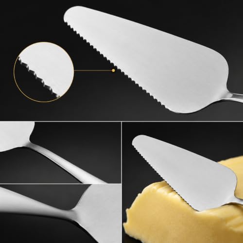 2-Piece Cake Server & Pie Cutter Set, Stainless Steel Triangle Spatula - color: Silver