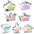 Crown Cookie Cutter Baking Cookie Biscuit Princess Girls Holiday Heart Gifts Decorative Party 3.5" Kitchen Cake Supplies (Queen Crown Cookie Cutters Set) - color: Crown Sets