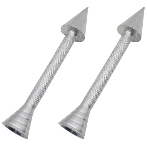2 PCS Cake Decorating Stick Aluminum Alloy Pastry Cone Holder Silver Icing Flower Nail for Baking Decoration