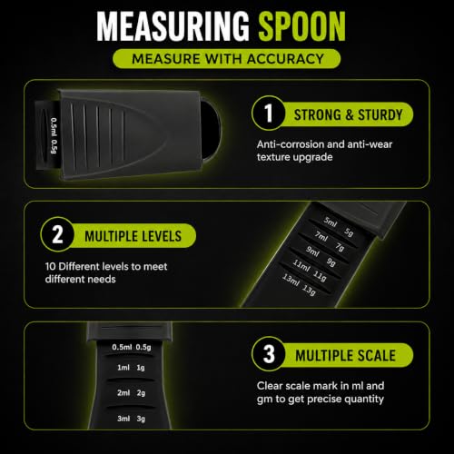 GOCHA Gadgets Adjustable Measuring Spoon, Double Ended, 9-in-1, Black - color: Black