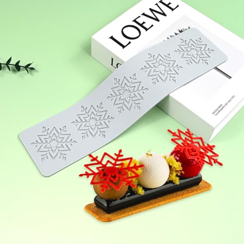 mostsom Silicone Mold 3D Hollow Out Lace Mold 3D Cake Christmas Snowflakes Silicone Mould Fondant Chocolate Stencil Border Bakeware Cake Decorating (M_ Snowflower) - size: M_ Snowflower