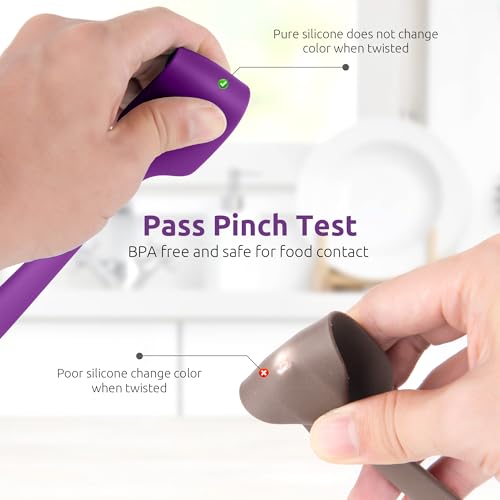 U-Taste Small Mini Silicone Spatula, 9in Rubber Jar Bowl Scraper, Purple - color: Purple