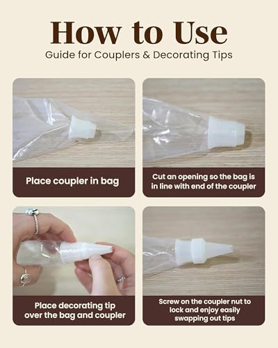 Cake Decorating Piping Bag Couplers, Locking Nut for Baking Supplies 10pcs - size: 10 pcs
