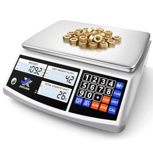 Industrial Counting Scale 66lb/30kg x 0.5g Digital Inventory Scale for Small Parts Coins Jewelry, lb/g/kg/oz Electronic Bench Scale Precision Gram Scale with LCD Backlight Display Batteries AC Adapter - style: 30kg x 0.5g