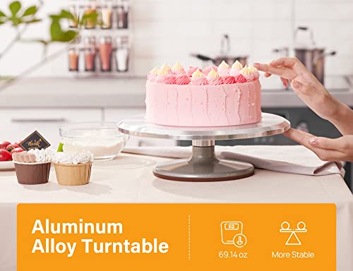 Kootek 22 Aluminum Cake Stand Turntable Set for Decorating Baking Kit, 12"