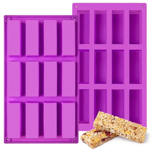 Puyeipt Granola Bar Molds, 2 Pack, 24 Cavities