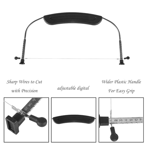 Adjustable Cake LevCake Cutter Slicer Leveler, 9 Different Height Premium Food Grade Stainless Steel Double Wires Cake Cutter/Slicer/Adjustable Cake Leveler for Leveling and Molding (black) - color: Black