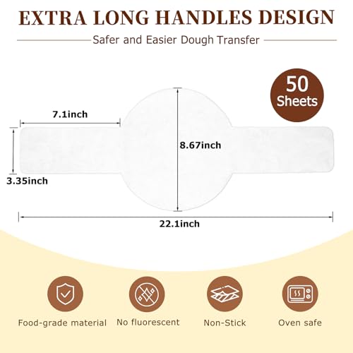BlissBoard 8.67 Inch Parchment Paper Rounds with Lift Tabs 50 PCS - color: White, size: Round