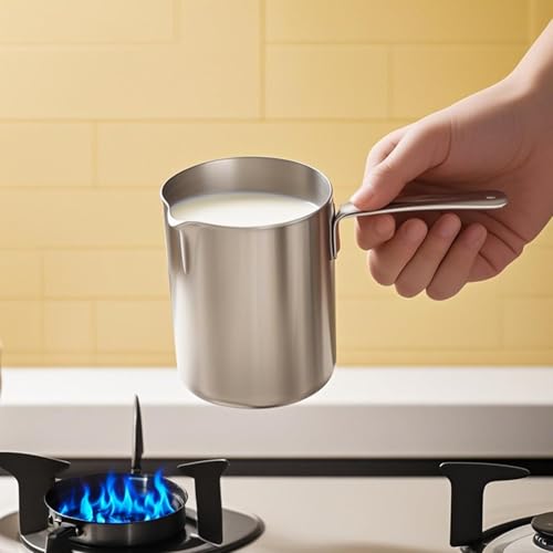 Stainless Steel Butter Warmer Pot 900ml/30.4oz, with Scale Marks - size: 1 Quarts