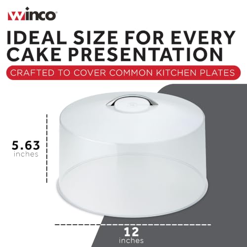 Winco Clear Cake Stand Cover, 12" Round