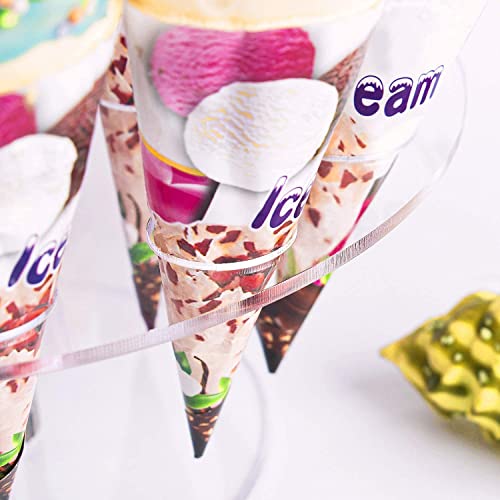 2 Pack Ice Cream Cone Holder Stand with 16 Holes, Ice Cream Cone Display Stand Holder, Cupcake Stand, Clear Acrylic Cone Display Stand Weddings Baby Showers Birthday Parties Anniversaries Christmas - size: 16-Holes
