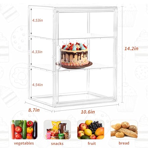 Bread Box for Kitchen Countertop, 3 Layers Pastry Display Case, 2 Pack - size: 3tier 2pcs