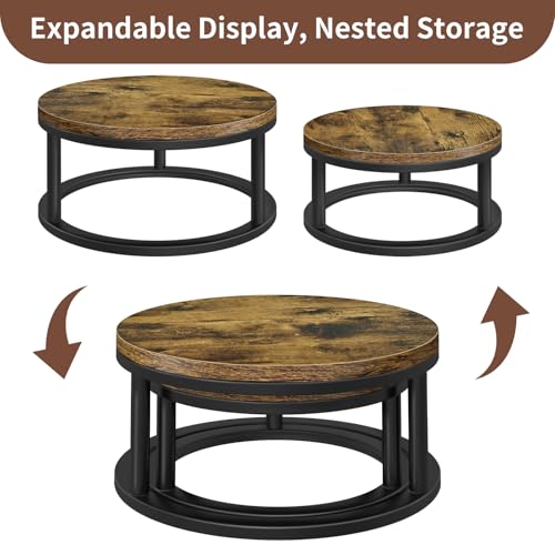 2 Pack Rustic Round Cake Stand Set, 10/12 Inch Cupcake Pedestal Stands - size: 2 Pack - Round