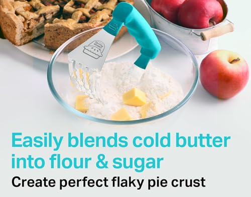 Stainless Steel Pastry Cutter & Dough Blender - Turquoise - color: Turquoise
