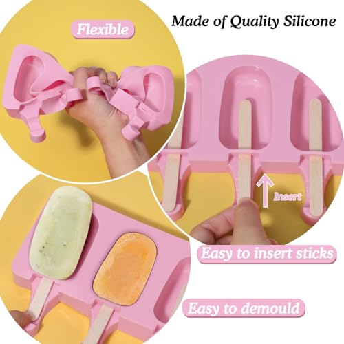 Ozera 2 Pack Popsicles Molds, Cake Pop Molds, Pink - color: Pink