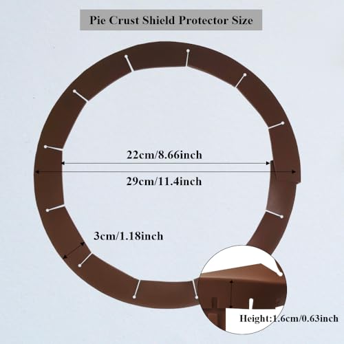 Adjustable Pie Crust Shields Baking Protectors, Silicone Cover Ring Fits 8-11.4 Inch Pies, Baking Pie Pizza Crust Shield Protector Cover for Edges (Brown-1pcs) - color: Brown-1pcs