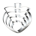 Peach Cookie Cutter Set - 5 inch, 4 inch, 3 inch, 2 inch - 4 Piece Fruit Cookie Cutters Shapes Biscuit Fondant Clay Molds - Stainless Steel - color: Peach