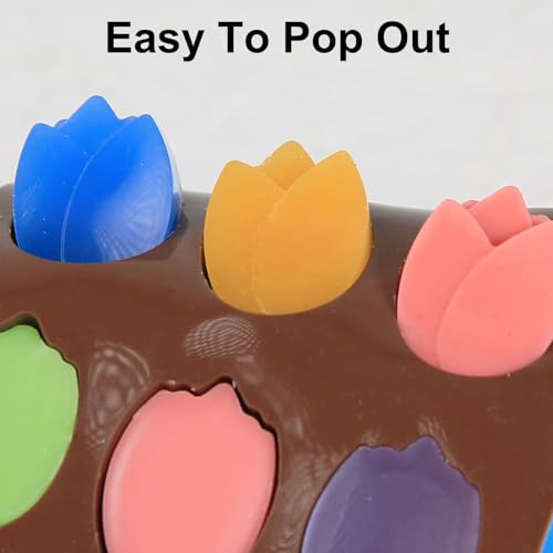 Mini Flower Chocolate Molds, 2 Pcs Silicone Molds with Tulip Shapes for Making Chocolate/Candy/Gummy/Jelly, Food Grade Candy Mold with 12 Cavities Mini Tulips for Fruit Snacks - color: Tulip