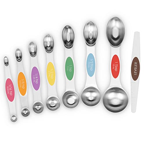 Aovchei 8 pcs Multi-Color Magnetic Measuring Spoons Set - size: 8pcs-colorful