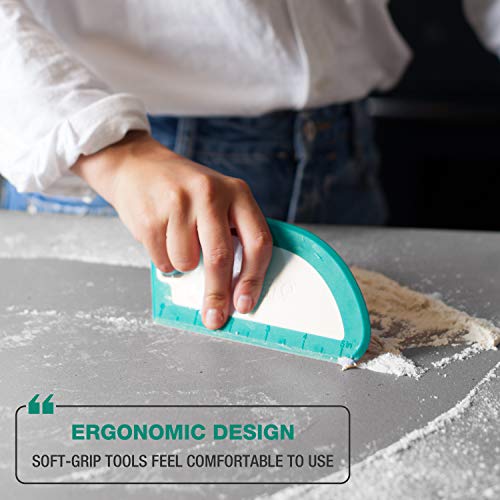 Breadsmart Artisan Bread Whisk and Bench Scraper Duo - Essential Dough Mixer Tools - Sourdough Bread Baking Supplies - color: Teal
