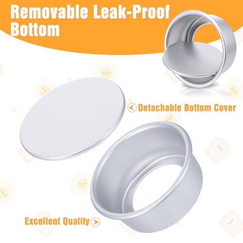 Molain 12 Pcs Round Cake Pans with Removable Bottom, 4 Inch Cheesecake Mold