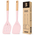 Badiano Silicone Spatula, Non Stick Turner for Cooking, Food Grade, Pink - color: Pink