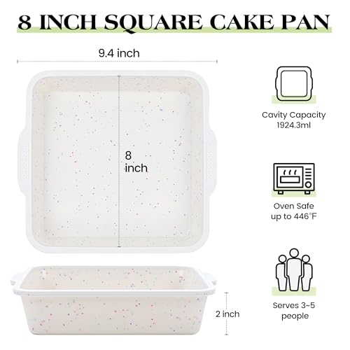 8x8 inch Silicone Square Cake Pan - color: Square, size: 8 inch