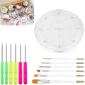 Cookie Decorating Kit Supplies 8 Inch Including 1 Acrylic Turntable, 6 Decoration Brushes 6 Scribe Needle, Cookie Turntable Decorating - size: 8 inch