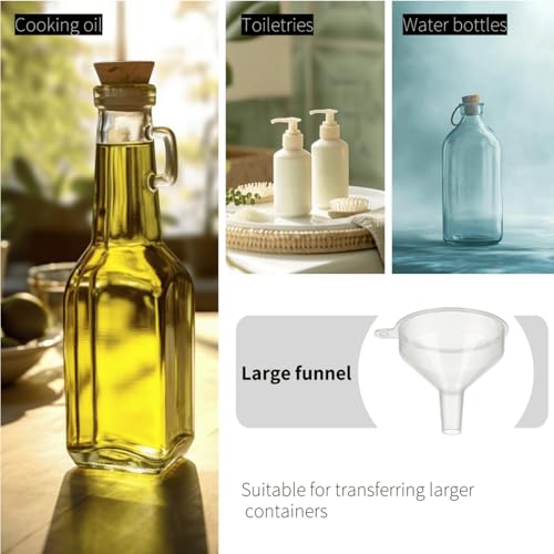 Small Funnel Kit, 9 Pack, 3 Sizes with Droppers for All Small Bottles