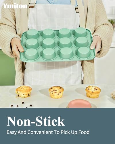 Ceramic Nonstick Baking Pans Set, Non Toxic 30 PCS Stackable Bakeware Sets, 550°F Oven Safe Baking Sheet & Pans, Warp-Free, Dishwasher Safe, PTFE/PFOA/PFOS-Free (Green) - color: Green, size: 30 PCS