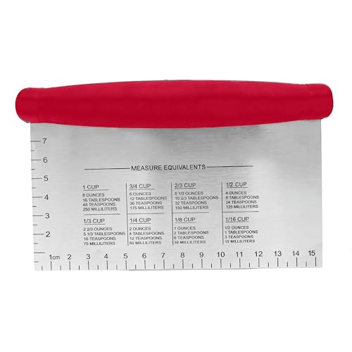 Norpro Grip-EZ Stainless Steel Pastry Bench Scraper and Food Chopper, Red - color: Red