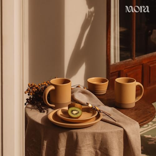 Mora Micro Ramekins Set of 4, 6oz Ceramic Pottery Baking Dishes - Microwave, Oven and Dishwasher Safe - Merrigold - color: Merrigold, size: Micro