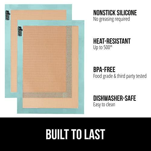 GORILLA GRIP Nonstick Silicone Baking Mats, 2PK, 2/3 Sheet, Mint - color: Mint, size: 20.5" x 14.62" (2/3 Sheet)