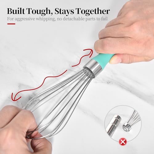 18/8 Stainless Steel Balloon Whisk for Cooking (Small, Aqua Sky) - color: Aqua Sky, size: Small, 9.06in