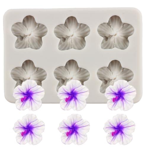 Flower Silicone Mold Hibiscus Flower Fondant Molds - color: Style F