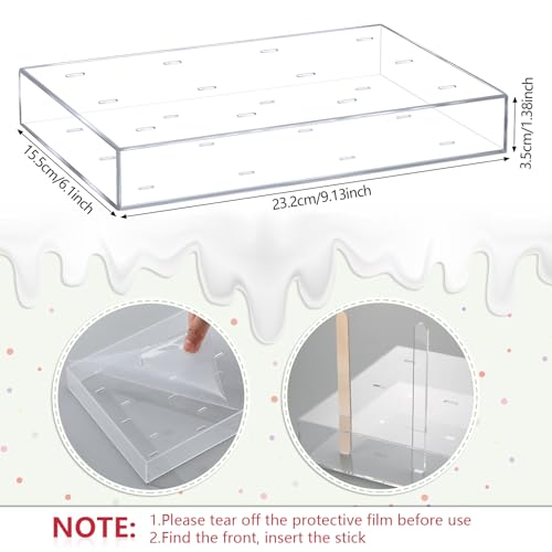 Gejoy Clear Cakesicle Stand 12 Holes, 12 Acrylic 50 Wood Sticks Ice Pop