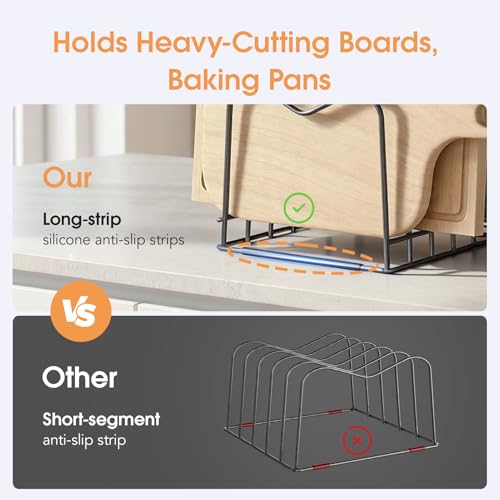 ORDORA 2PC Cutting Board Organizer Holder, Baking Sheet Rack for Kitchen - size: 5Slot-2 Pack