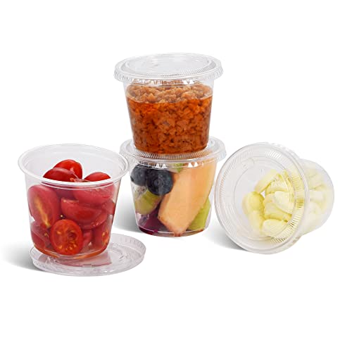 EDI 5.5 oz Clear Disposable Portion Cups with Lids, 50 Sets - style: 5.5 OZ